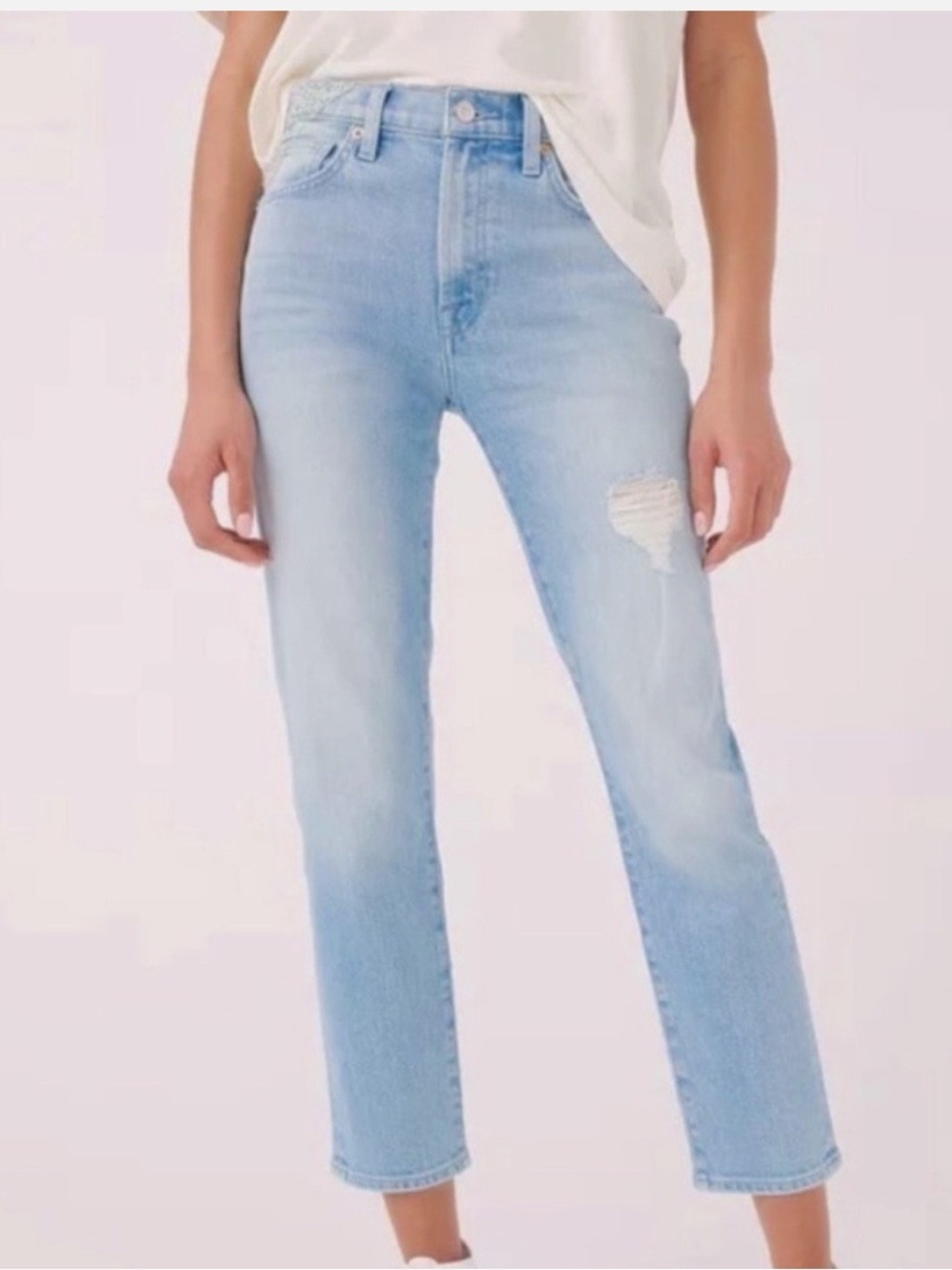 NWT 7 For All Mankind Peggi Ankle Laurel Canyon Patched Jeans
